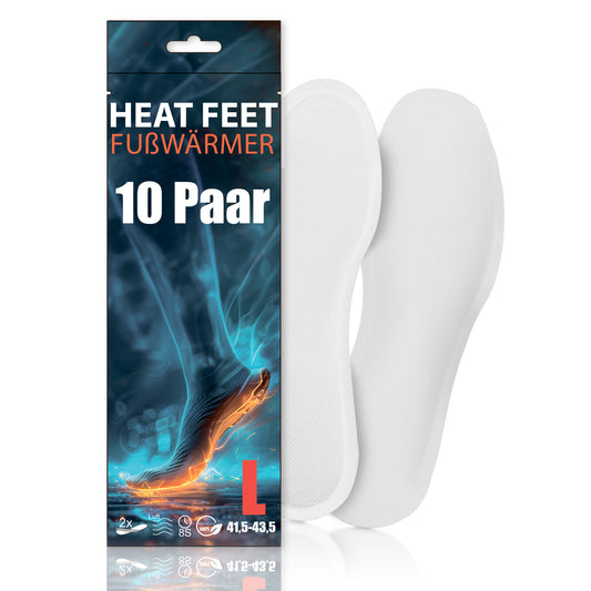 10 Paar HEAT FEET Wärmesohlen, Heizsohlen, Einlage Fußwärmer, wärmende Sohlen, warme Einlegesohlen, Wintersportarten Outdoorsport Weihnachtsmarkt, bei kalten Füßen für Schuhgröße 41,5-43,5 8h Wärme image 1