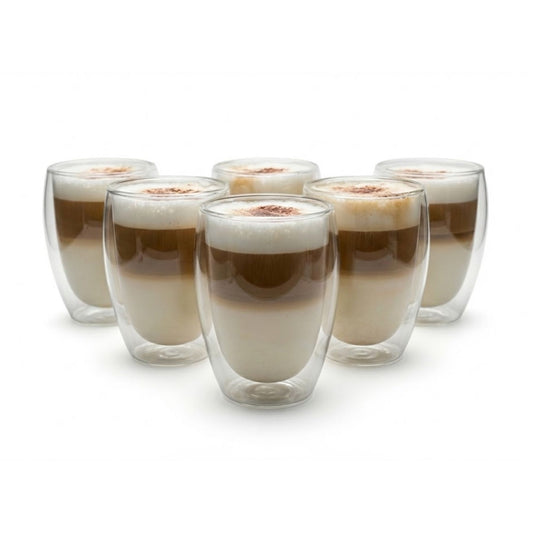 BigDean 6x 300ml doppelwandige Latte Macchiato Gläser Borosilikatglas - doppelwandige Kaffeegläser Cappuccino Gläser doppelwandige Gläser Kaffeegläser Thermogläser image 1