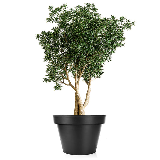 BigDean Blumentopf XXL ø60 cm Classic anthrazit - mit 360 Grad Rollen wiederverschließbarer Wasserablauf - wetterfester Kunststoff - Pflanzkübel groß Außen & Innen geeignet image 1
