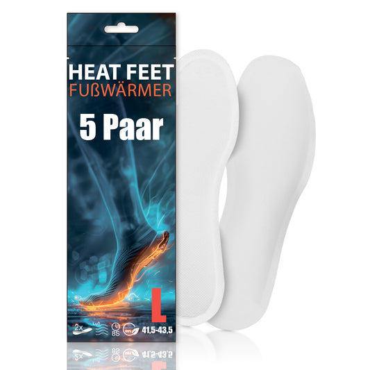 5 Paar HEAT FEET Wärmesohlen, Heizsohlen, Einlage Fußwärmer, wärmende Sohlen, warme Einlegesohlen, Wintersportarten Outdoorsport Weihnachtsmarkt, bei kalten Füßen für Schuhgröße 41,5-43,5 8h Wärme image 1