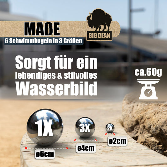 BigDean Dekokugel Schwimmkugeln Silber - Teichkugeln für Teich Miniteich 6er Set aus Edelstahl für die Gartendeko image 2
