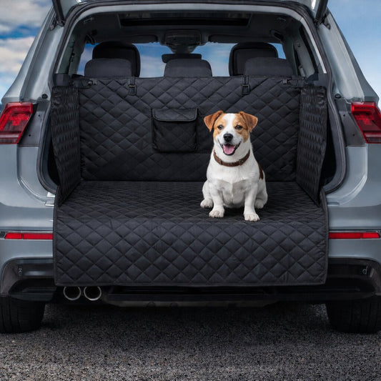 Premium Kofferraum Schutzmatte mit Seiten & Stoßstangenschutz – Kofferraumschutz Hund schmutz- & wasserabweisend – Hundedecke Auto Kofferraum Universelle Kofferraumwanne für Hunde & Gepäck – BigDean image 1