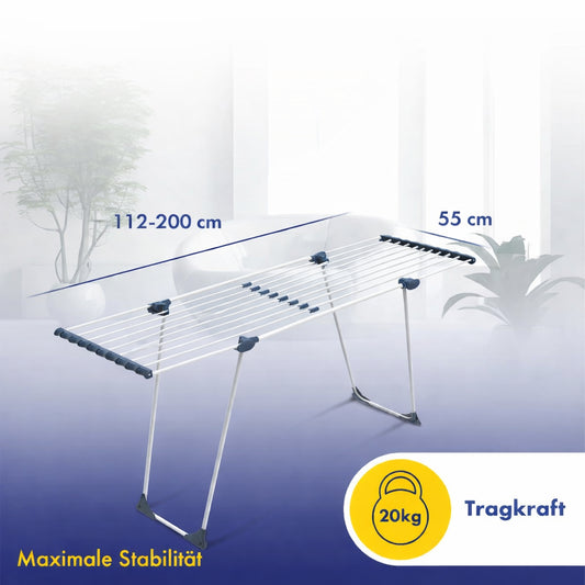 Teleskop Wäscheständer 20m – ausziehbar & platzsparend – Wäscheständer Weiß aus legiertem Stahl für Kleidung, Bettwäsche und Handtücher image 2