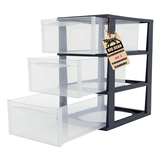 Große Schubladenbox A4 Schubladenschrank Schreibtisch Organizer Transparent mit extra hohen Schubladen image 1