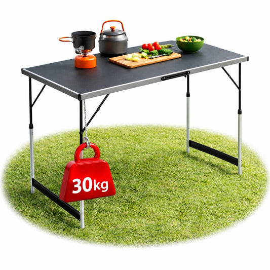 Stabiler Multifunktionstisch 100x60 cm höhenverstellbar klappbar – Campingtisch, Tapeziertisch, Klapptisch, Markttisch, Gartentisch & Buffettisch – mit Mittelstrebe gegen Durchbiegen – belastbar bis 30 kg image 1