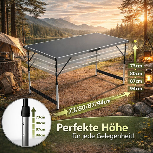 Stabiler Multifunktionstisch 100x60 cm höhenverstellbar klappbar – Campingtisch, Tapeziertisch, Klapptisch, Markttisch, Gartentisch & Buffettisch – mit Mittelstrebe gegen Durchbiegen – belastbar bis 30 kg image 2