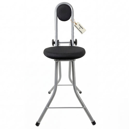 BigDean Bügelstehhilfe Stehhilfe Stehstuhl 4-Fach höhenverstellbar klappbar Bügelstuhl Stehsitz ergonomisches Sitzen - Stehsitz zum Bügeln mit Rückenlehn image 1