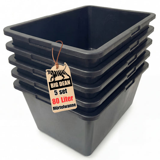 BigDean 5 Stück Mörtelwanne 80 Liter 78x47x30 eckig Made in Europe sehr stabil Pflanztopf Miniteich image 1