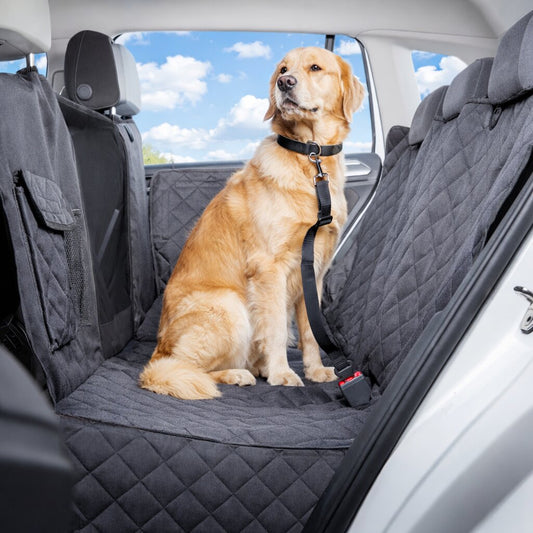 Autoschondecke Hund Rücksitz mit Sichtfenster & Seitenschutz, wasserdichte Hundedecke Auto Rückbank aus 600D Oxford, rutschfest, kratzfest, teilbar als Hängematte für SUV, Kombi & Kleinwagen image 1