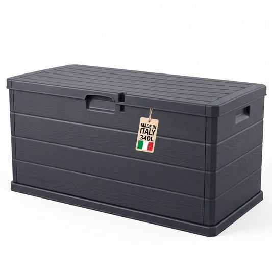 BigDean Auflagenbox Kissenbox Klicksystem 340 Liter Deckel abschließbar Stabil und überlappender Deckel hält Feuchtigkeit fern image 1