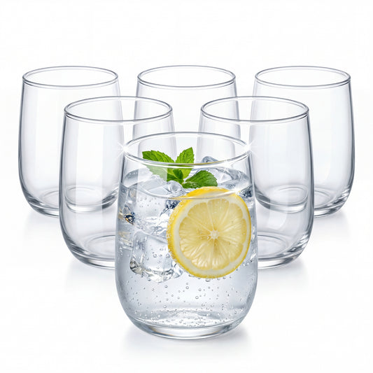BigDean Gläser Set 6 Stück 320 ml Trinkgläser Wassergläser Cocktailgläser Saftgläser Glas Dessert Spülmaschinenfest Modern image 1