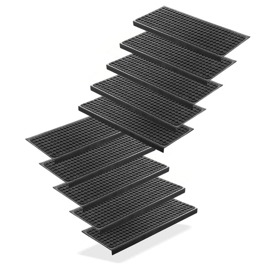 10 Stück Stufenmatten aus Gummi – 75 x 25 cm – Outdoor Treppenstufenmatten – Anti Rutsch Gum