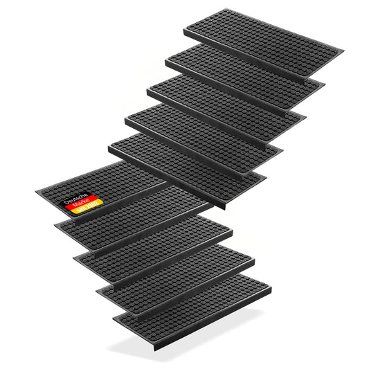 10 Stück Stufenmatten aus Gummi – 75 x 25 cm – Outdoor Treppenstufenmatten – Anti Rutsch Gum
