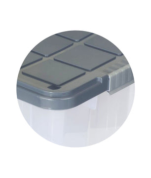 Aufbewahrungsbox mit Deckel und Rollen Kunststoffbox transparent stahlgrau Kiste 2
