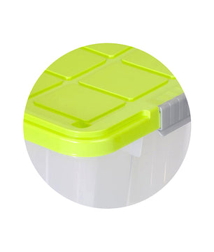 Aufbewahrungsbox mit Deckel und Rollen Kunststoffbox transparent limegrün Kiste durchsichtig 4x 2