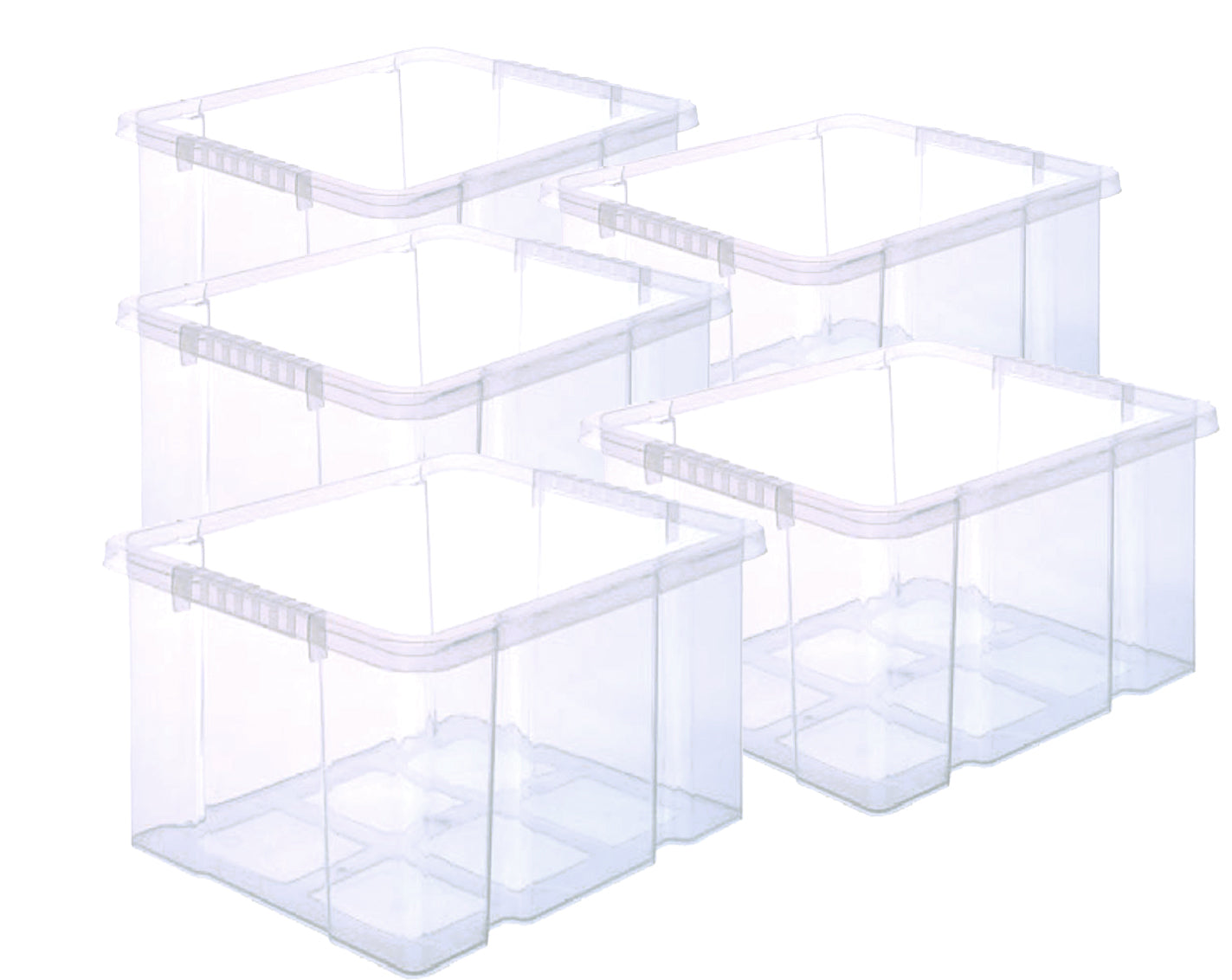 Stapelboxen transparent Plastikkisten durchsichtige Box 5x