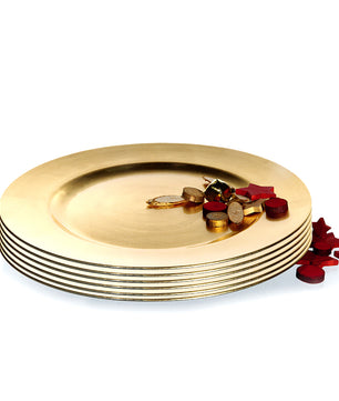 Platzteller Gold 33cm aus Kunststoff 6 Stück