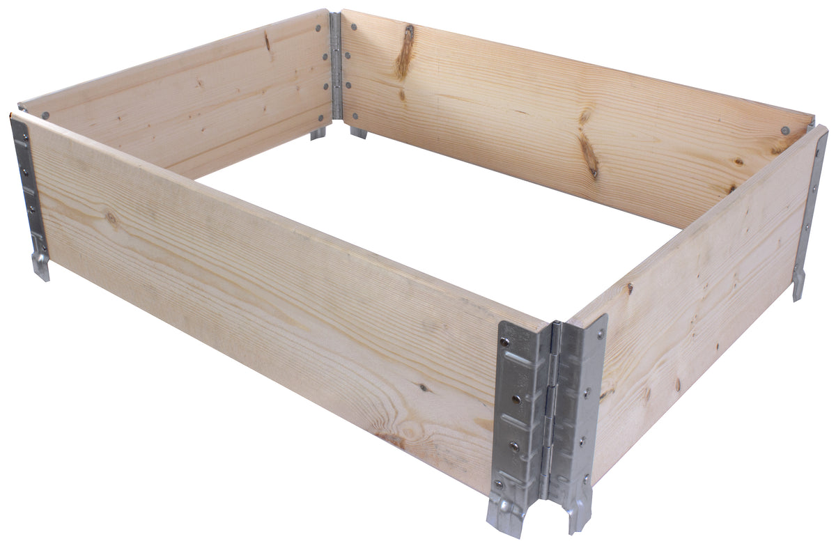 BigDean Palettenrahmen für Hochbeet 80 x 60 x 20 cm = halbe Europalette - Holzrahmen faltbar, steckbar & stapelbar - ideal für Pflanzen, Blumen, Obst, Gemüse & Kräuter image 1