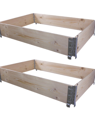 2x Palettenrahmen Hochbeet Aufsatzrahmen Europalette 120x80x20cm