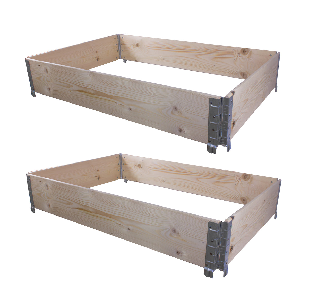 BigDean 2X Hochbeet Palettenrahmen 120x80x20cm groß - Holzrahmen faltbar, steckbar & stapelbar - ideal für Pflanzen, Blumen, Obst, Gemüse & Kräuter image 1