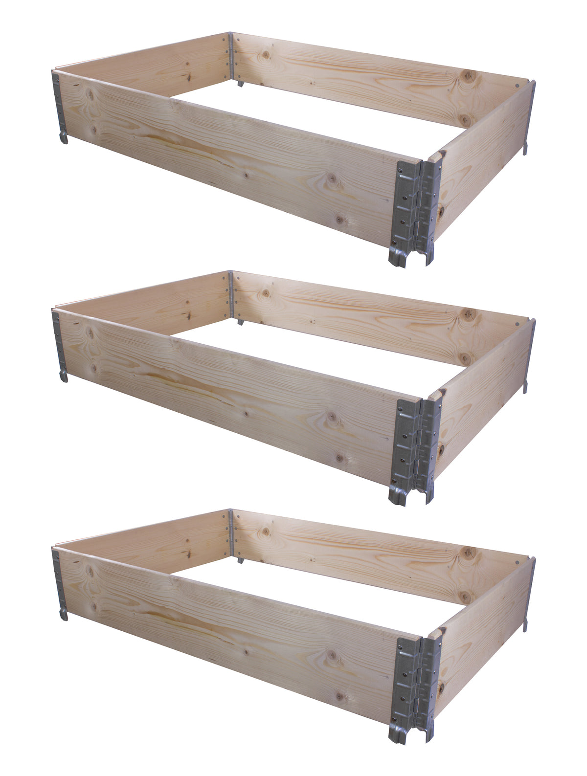 BigDean 3X Hochbeet Palettenrahmen 120x80x20cm groß - Holzrahmen faltbar, steckbar & stapelbar - ideal für Pflanzen, Blumen, Obst, Gemüse & Kräuter image 1