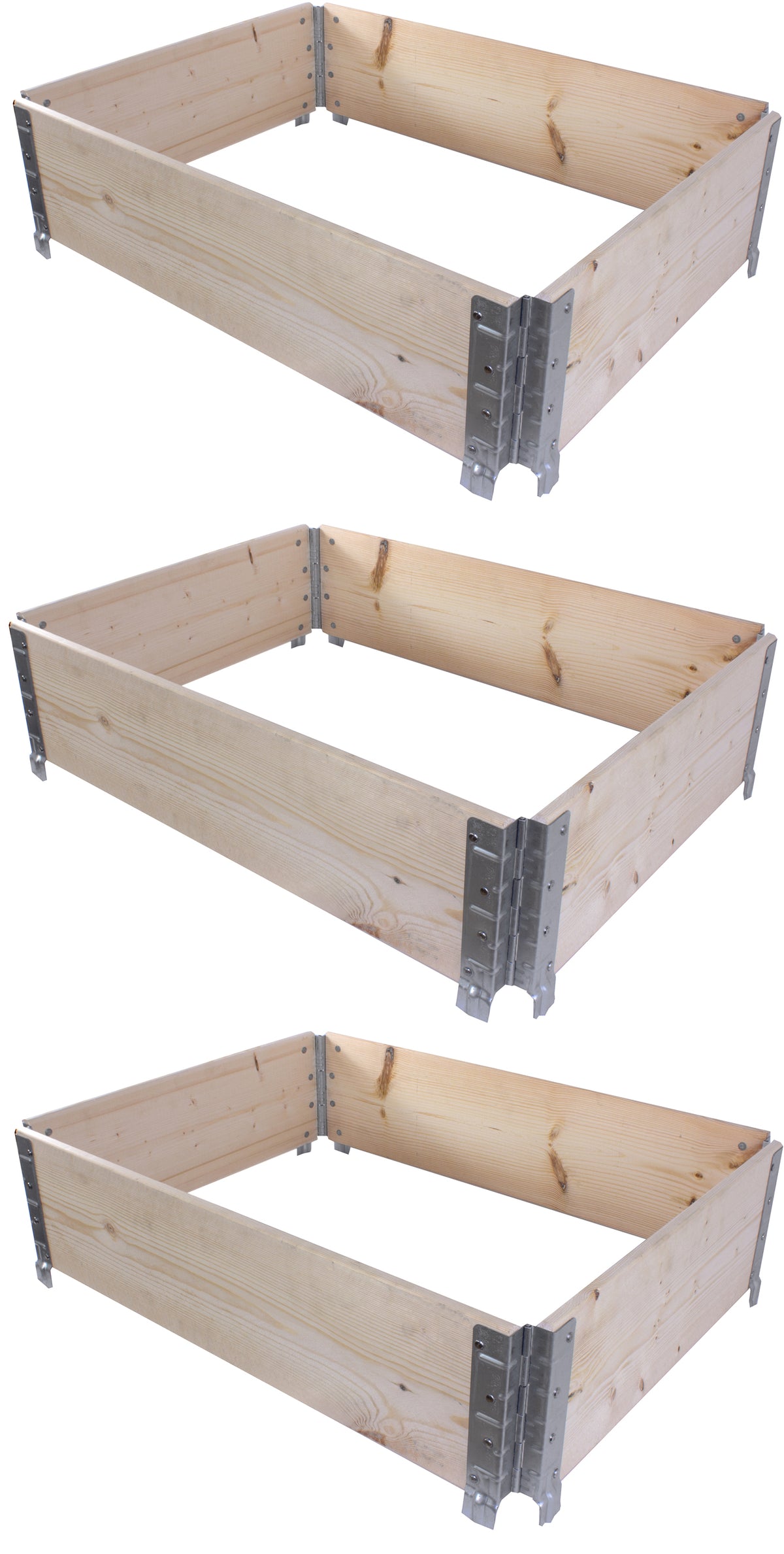 BigDean 3X Palettenrahmen für Hochbeet 80 x 60 x 20 cm = halbe Europalette - Holzrahmen faltbar, steckbar & stapelbar - ideal für Pflanzen, Blumen, Obst, Gemüse & Kräuter image 1