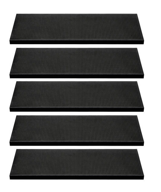 BigDean 5er Set Stufenmatte aus Gummi - 75x25cm - mit Winkelkante, rutschfest, für Innen- und Außentreppen - Trotzt Wind und Wetter, für sicheres Treppensteigen image 1