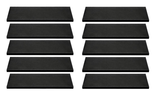 BigDean 10er Set Stufenmatte aus Gummi - 75x25cm - mit Winkelkante, rutschfest, für Innen- und Außentreppen - Trotzt Wind und Wetter, für sicheres Treppensteigen image 1