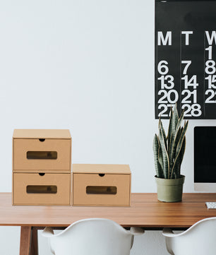 Aufbewahrungsbox Pappe 20x Karton mit Schublade   Sichtfenster stapelbar 3