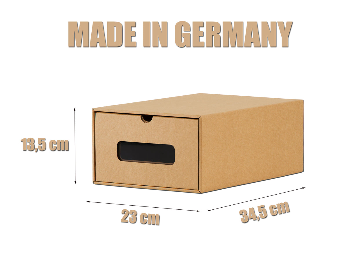 BigDean 20 Stück Aufbewahrungsbox mit Sichtfenster Stapelbar Schuhaufbewahrung Storage Box Schuhbox Schuhkarton Schuhschachtel Allzweckbox Schublade Pappe aus Kraftpapier image 4