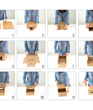 Aufbewahrungsbox Pappe 20x Karton mit Schublade   Sichtfenster stapelbar 5