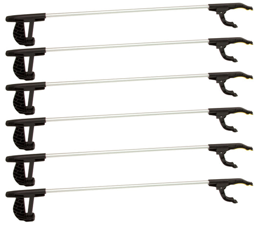6er Set Greifzange 76 cm lang mit magnetischer Spitze + rutschfestem Griff - Als Hand-Verlängerung und Hilfe beim Aufheben - Auch ideal für Senioren und Invaliden