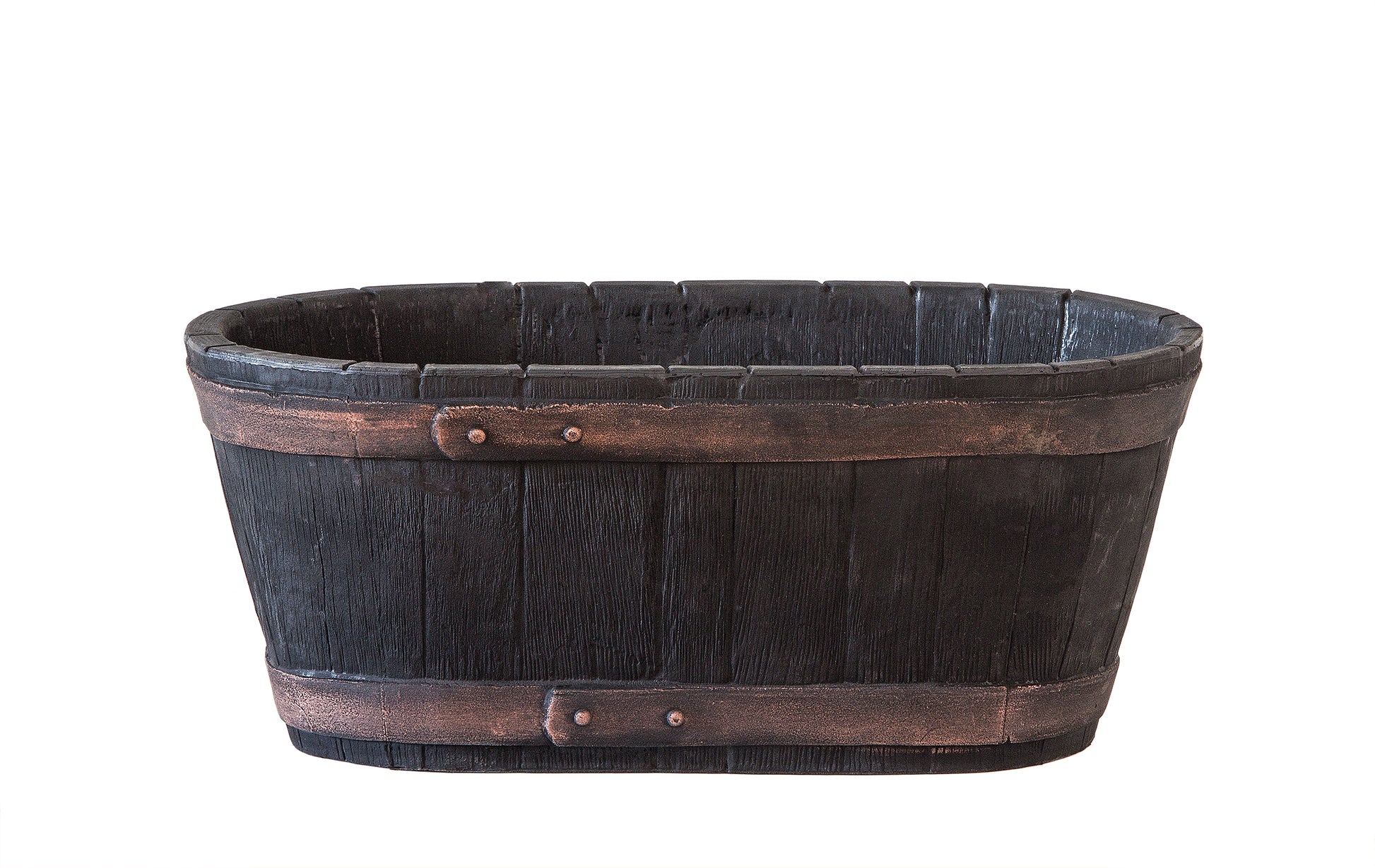 Weinfass Eichenfass Oval Kunststoff Gartenteich Teich Fass Nachbildung Länge 58 cm Breite 31 cm Höhe 24 cm