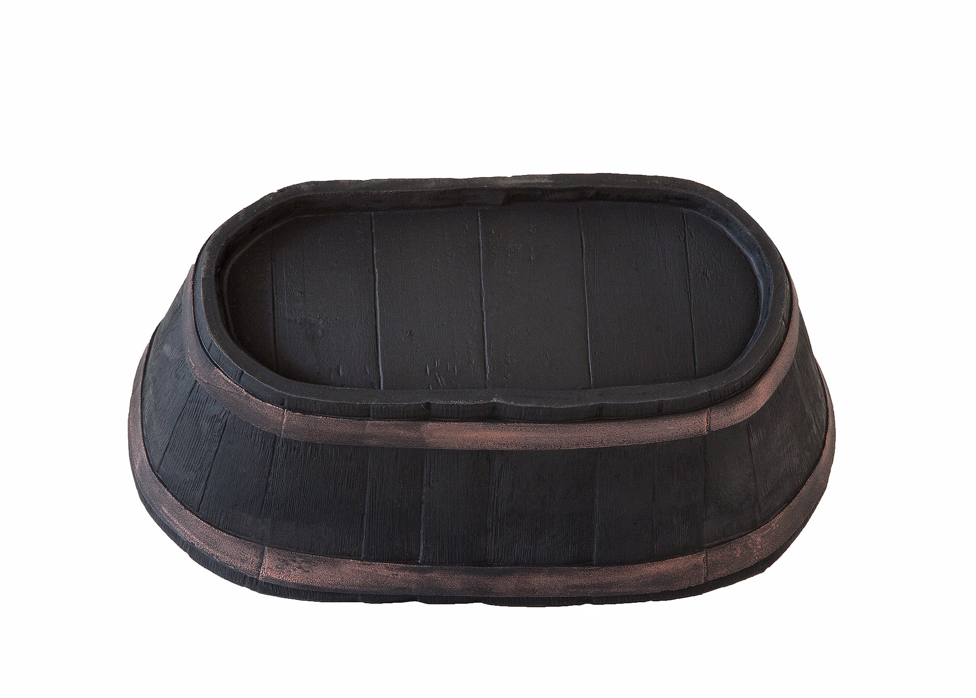 Weinfass Eichenfass Oval Kunststoff Gartenteich Teich Fass Nachbildung Länge 61 cm Breite 34 cm Höhe 25 cm 3