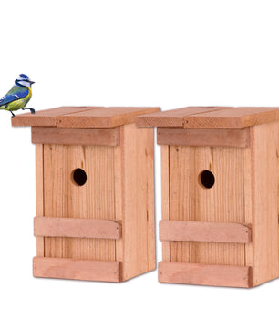 2x Nistkasten Meisen Meisennistkasten Nistkästen Vogelhaus Vogelhäußchen Massivholz 25x14,5x12 cm