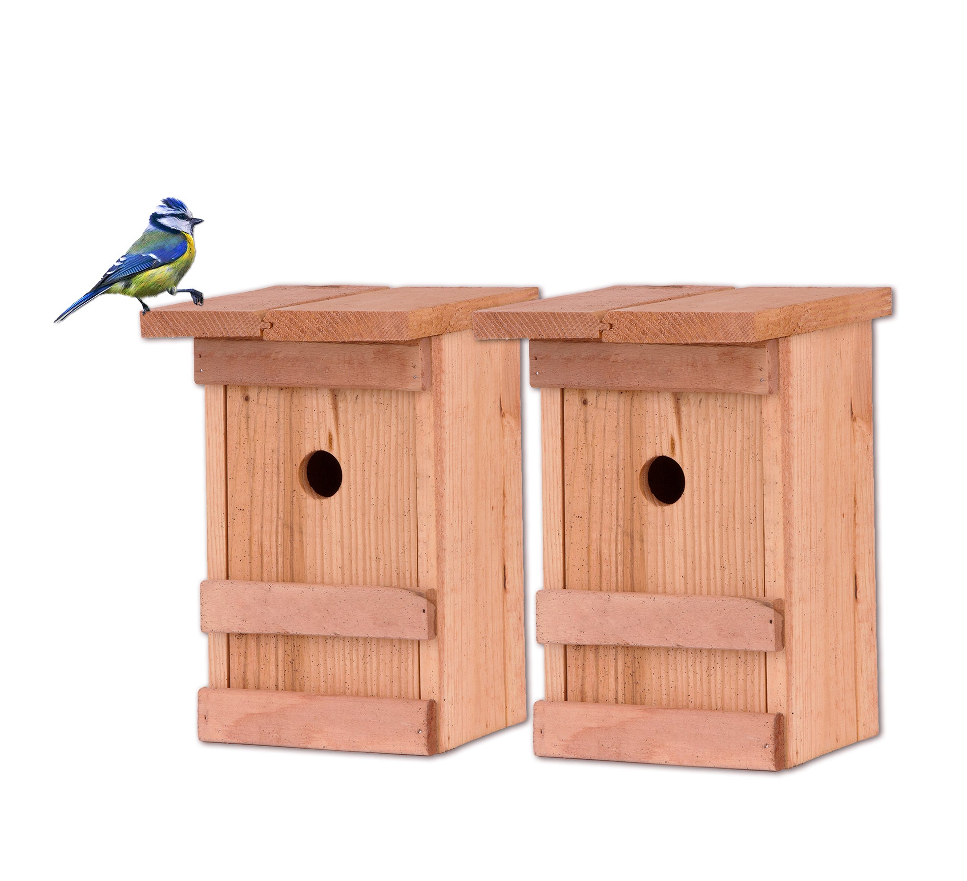 2x Nistkasten Meisen Meisennistkasten Nistkästen Vogelhaus Vogelhäußchen Massivholz 25x14,5x12 cm