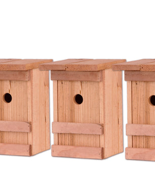 3x Nistkasten Meisen Meisennistkasten Nistkästen Vogelhaus Vogelhäußchen Massivholz 25x14,5x12 cm 