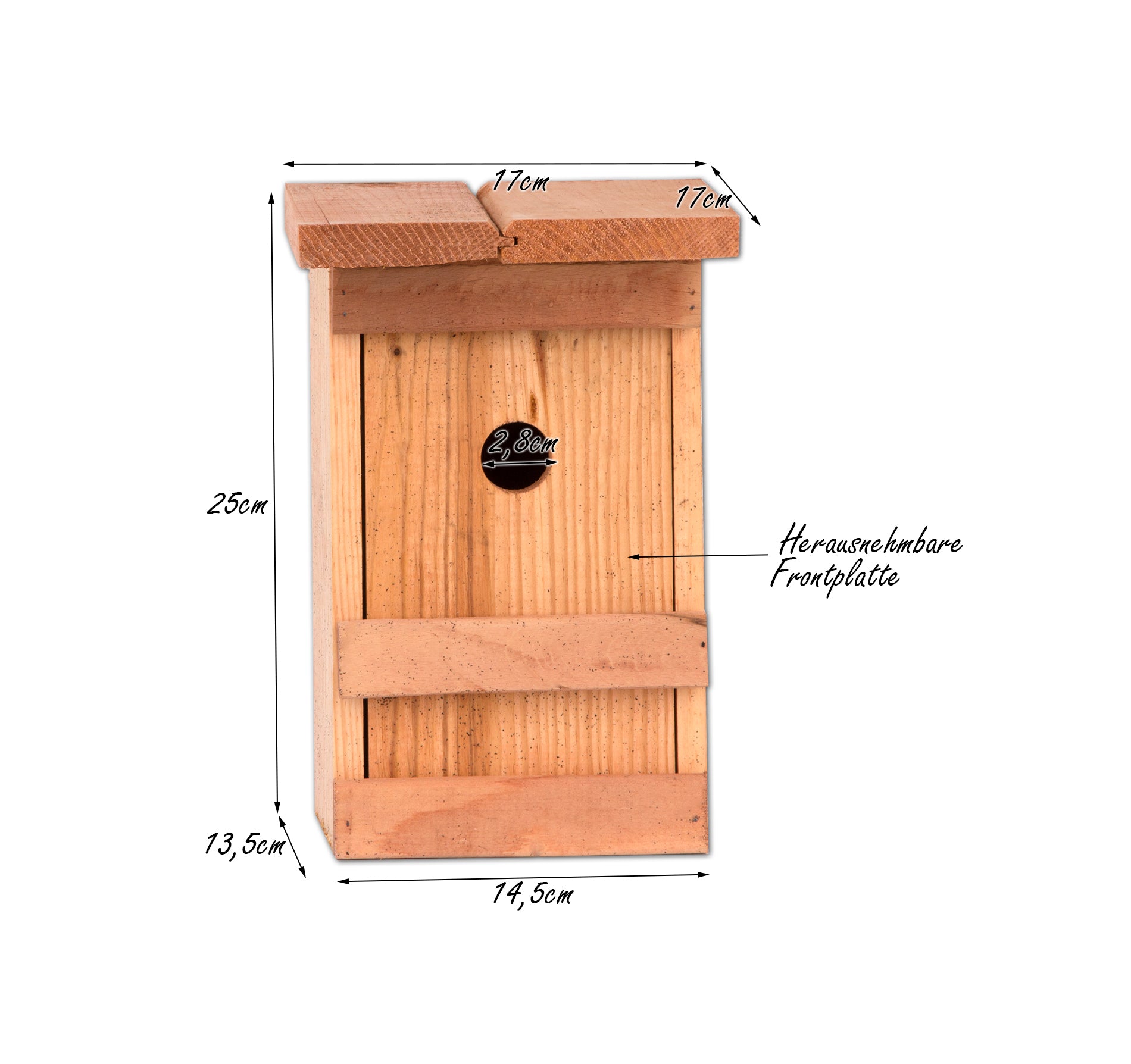3x Nistkasten Meisen Meisennistkasten Nistkästen Vogelhaus Vogelhäußchen Massivholz 25x14,5x12 cm  3