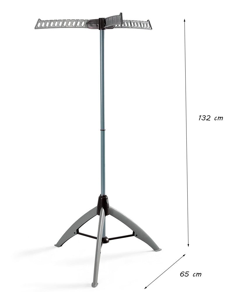 Kleiderständer Terry 2 Wäscheständer 132cm Wäschespinne bis zu 33 Kleiderbügel 4