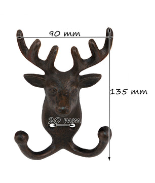 5x Hirschgeweih Garderobe Gusseisen Kleiderhaken Geweih 3