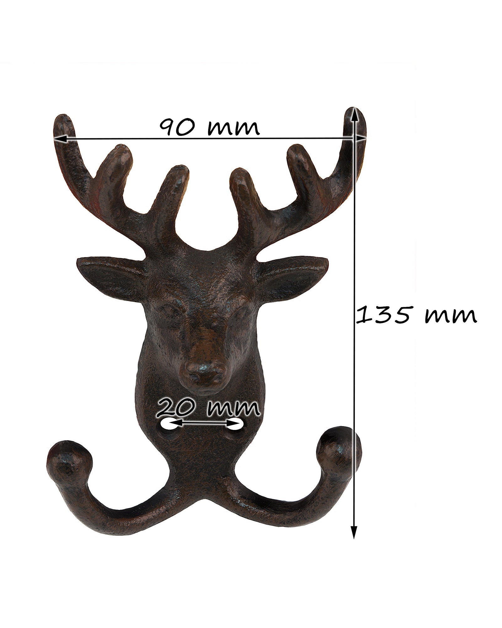 5x Hirschgeweih Garderobe Gusseisen Kleiderhaken Geweih 3