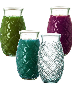 4 Trinkgläser Ananas-Look 700 ml Ananas-Design made in Spain recycling Glas