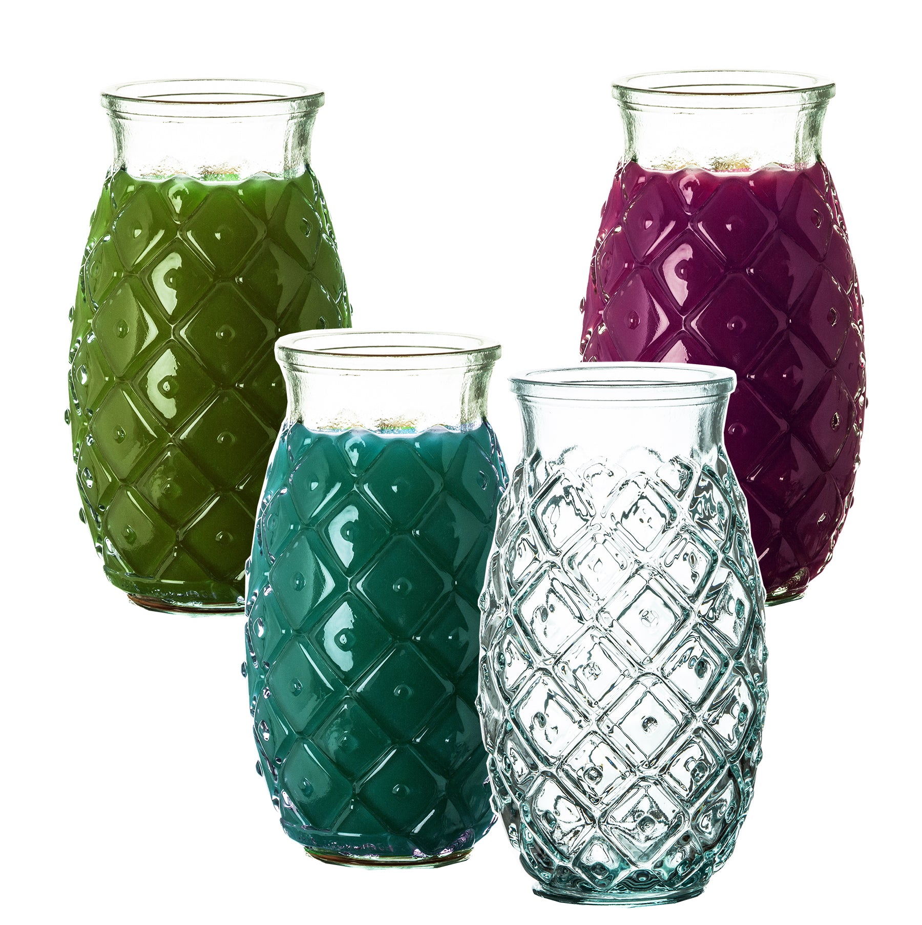 4 Trinkgläser Ananas-Look 700 ml Ananas-Design made in Spain recycling Glas