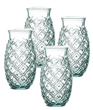 4 Trinkgläser Ananas-Look 700 ml Ananas-Design made in Spain recycling Glas 2