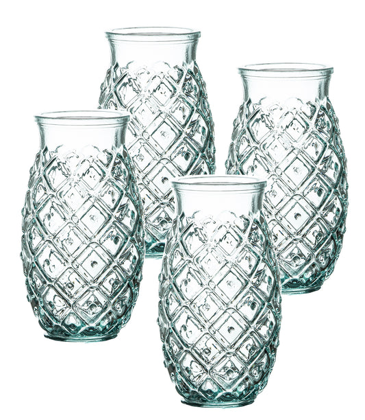 4 Trinkgläser Ananas-Look 700 ml Ananas-Design made in Spain recycling Glas 2