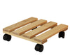 2x Pflanzenroller eckig Buchenholz massives Holz 30 x 30 cm bis 120 Kg Rolluntersetzer 3