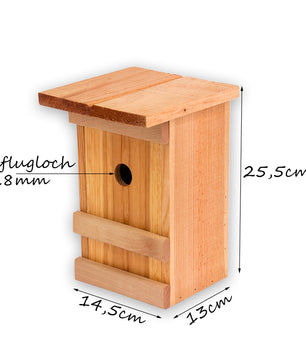 Nistkästen 2x Meisennistkasten Vogelhaus Meisen Vogelhäußchen Massivholz Vogelhaus 25,5 x 16 x 17 cm 5