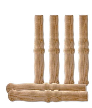 6 XXL Holzgriffe für Schiebkarre Schubkarre ca. 23,5 cm lang - Hochwertig, flexibel, bereichernd