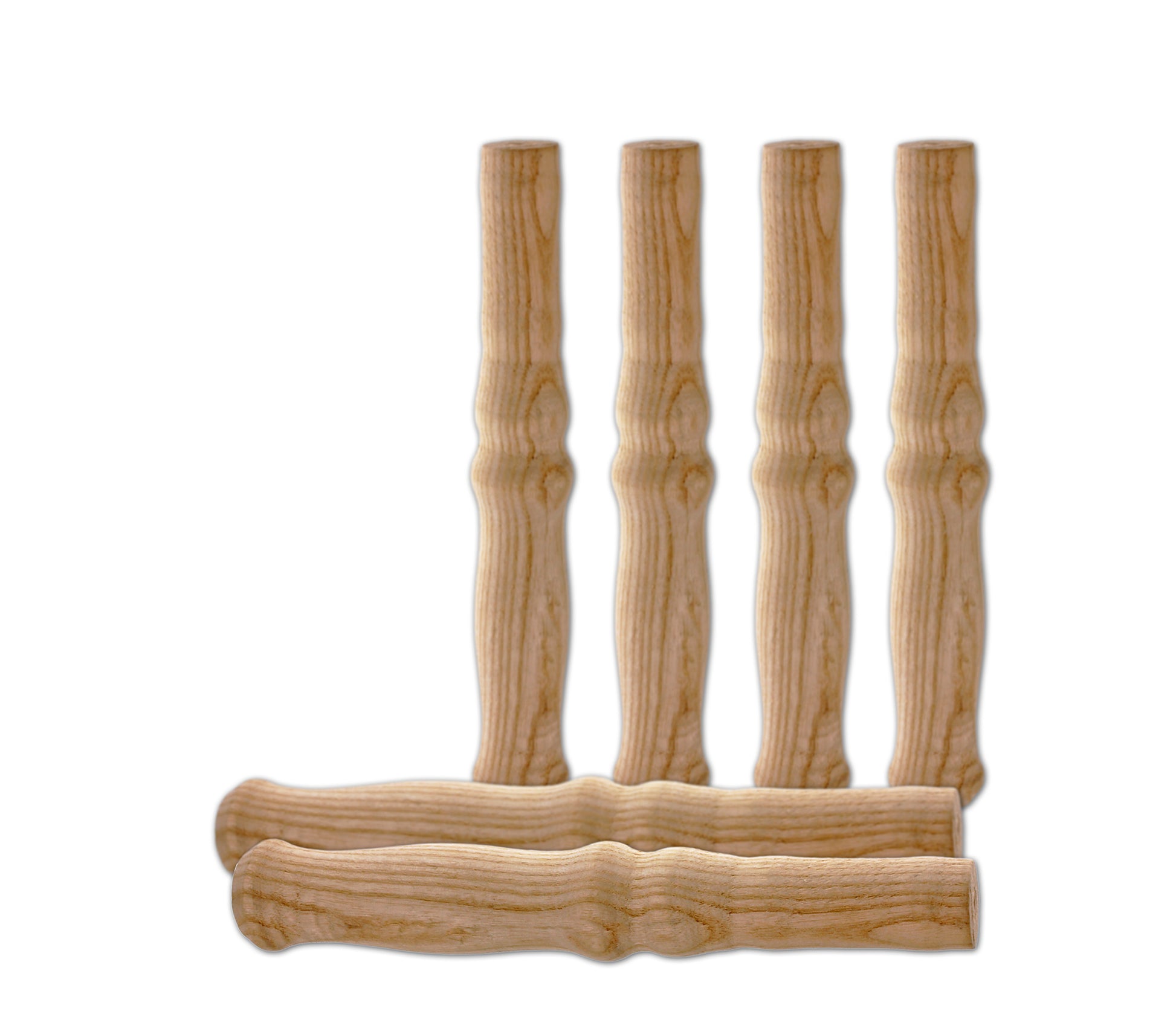 6 XXL Holzgriffe für Schiebkarre Schubkarre ca. 23,5 cm lang - Hochwertig, flexibel, bereichernd
