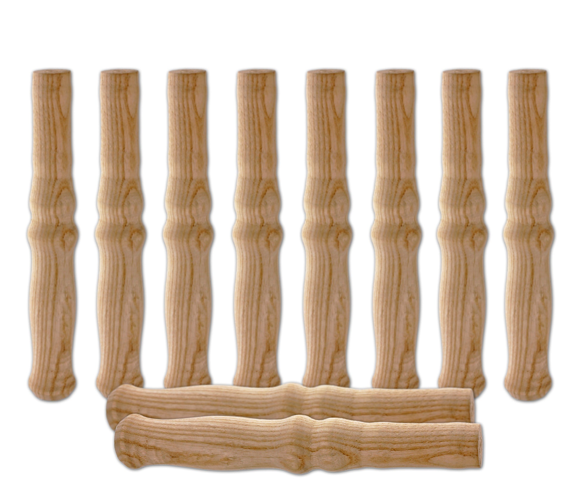 10 XXL Holzgriffe für Schiebkarre Schubkarre ca. 23,5 cm lang - Hochwertig, flexibel, bereichernd